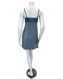 Samantha Chang 2216-8016-DI Iceberg/Indigo Glaze Lace Modal Chemise & Robe Set myselflingerie.com