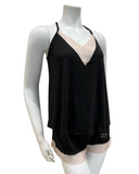 Flora Nikrooz Q80925 Black Floretta Knit Cami Pj's Set myselflingerie.com