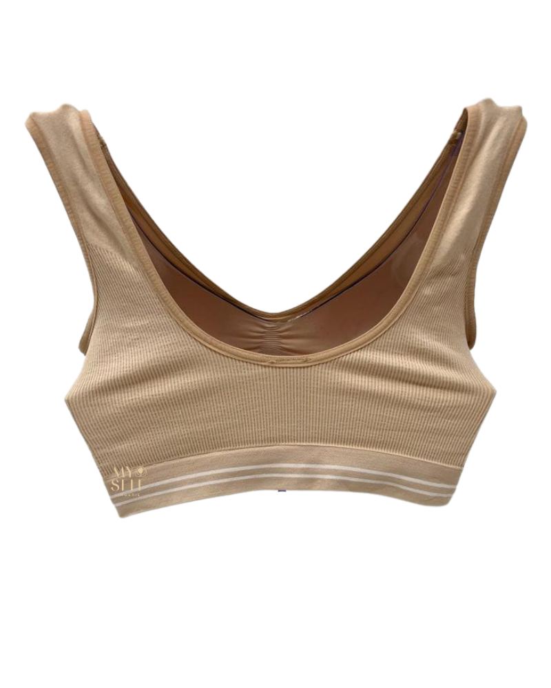 Elita ELS858 Nude Beige Seamless Wirefree Bra myselflingerie.com