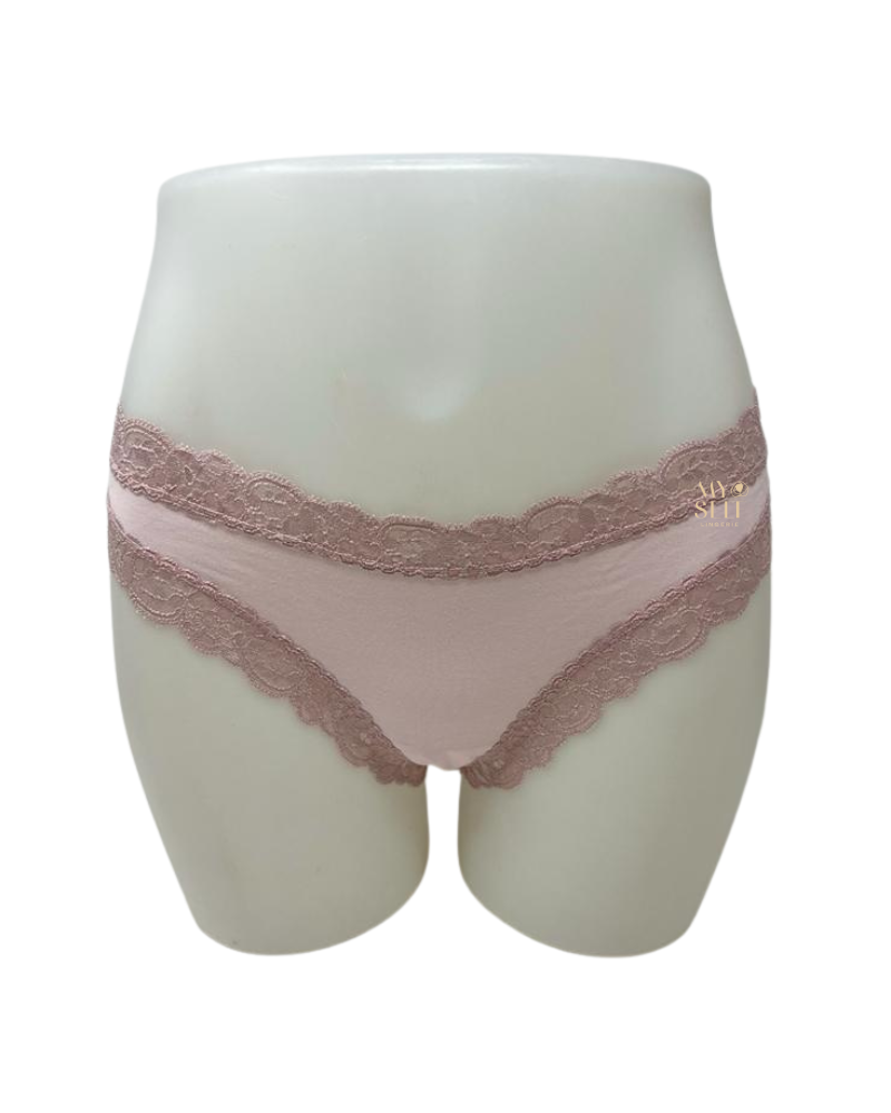 Fleur't 601 Iconic Modal Lace Trim Thong myselflingerie.com