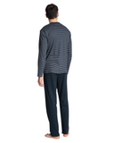 Calida 41667 #479 Dark Sapphire Relax Streamline Men's 100% Cotton Pajamas myselflingerie.com