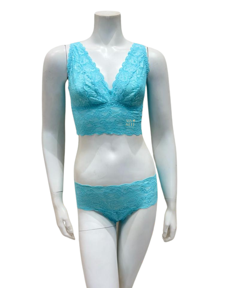 Cosabella NEVER1386 + 07ZL Maldives Lace Bralette & Short Set myselflingerie.com