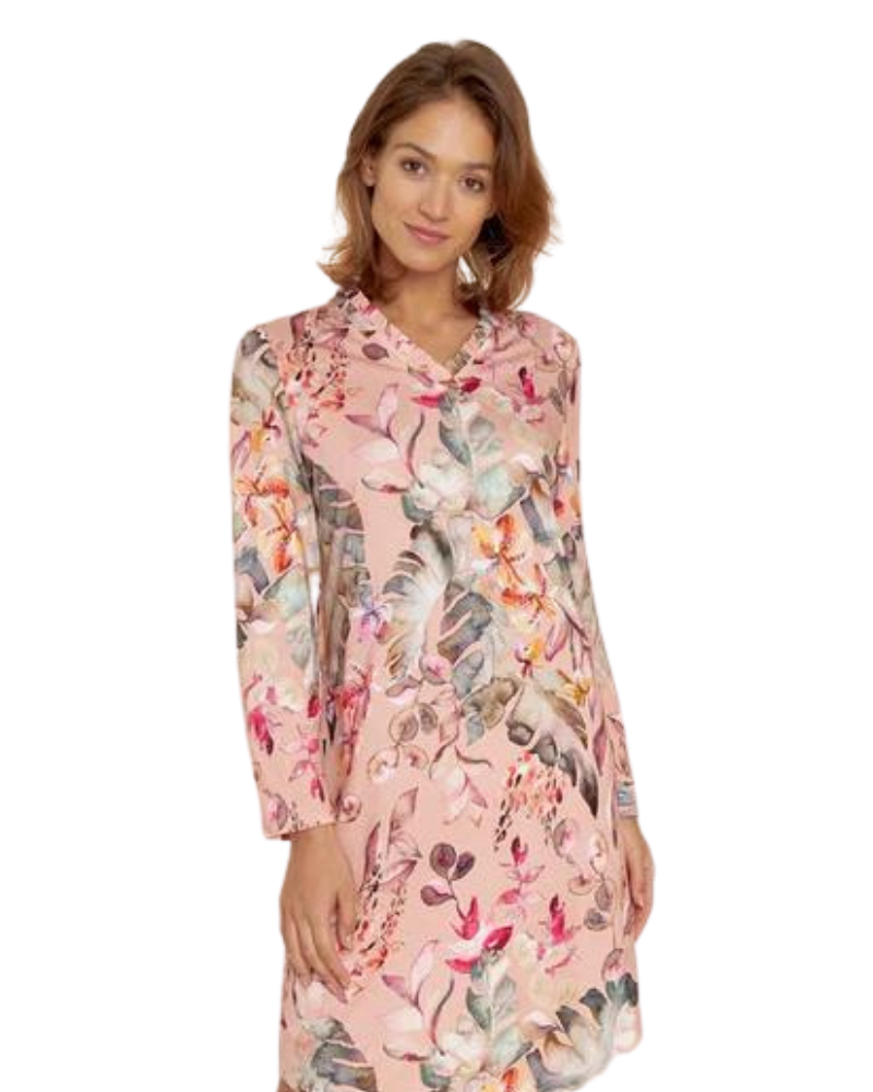 Rosch 1223615 Modern Leaves Cotton Blend Nightshirt myselflingerie.com