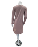 Iora Lingerie 22409 V Neck Lace Trim Deep Mauve 100% Supima Cotton Nightshirt myselflingerie.com