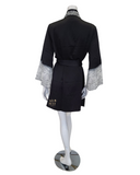 Flora Nikrooz Q81370 + Q81371 Black Angelique Chemise & Wrap Set myselflingerie.com