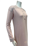 Iora Lingerie 22414C Lace Shoulder Detail Button Down Pink Modal Nightgown myselflingerie.com
