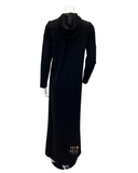 Simondona S6653 Black Textured Terry Robe with Zipper myselflingerie.com