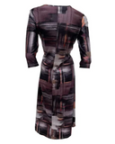 CVRGE Hannah Geometric Sequins Print Hi Low Swim Dress myselflingerie.com