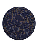 Lizi Headwear Geometric Lined Navy / Gold / Silver Beret