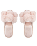 Memoi MZP05446 Luxe Pompom Plush Slippers myselflingerie.com