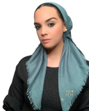 Tie Ur Knot Solid Soft Teal Adjustable Pre-Tied Bandanna with Full Non Slip Grip