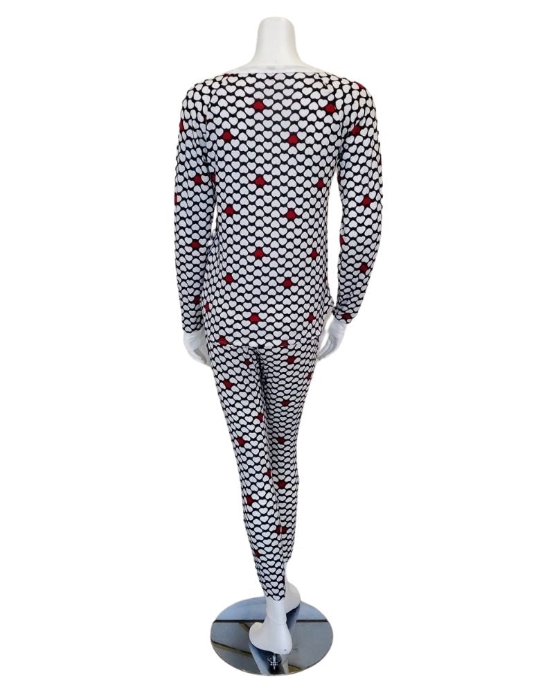 Flora Nikrooz Q81114 Maddie Hacci Heart Print Supersoft Knit PJ's Set myselflingerie.com