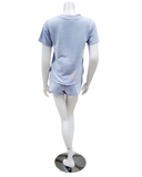 Flora Nikrooz Q81174 Blaire Blue Fleece Lined Modal PJ's Shorts Set MYSELFLINGERIE.COM