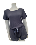 Q81248 Raven Dark Grey Knit Short PJ's Set