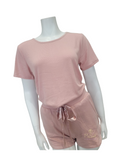 Q81248 Raven Pink Knit Short PJ's Set