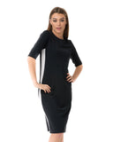 Undercover Waterwear RD-BK Black Racer Stripe Swim Dress myselflingerie.com