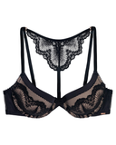 Dorina Demi Lace Back Black/Beige Molded Underwire Bra