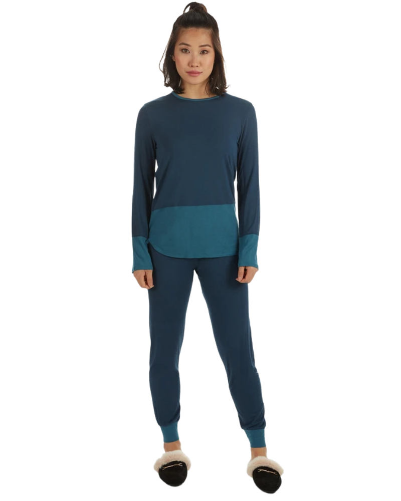 Me Moi CPJ07159 Ocean Navy Two Tone Modal Pajamas Set myselflingerie.com