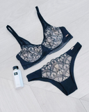 Dorina D001103 Black/Nude Embroidered Demi Underwire Bra  myselflingerie.com