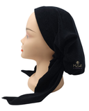 BUL600 Black Unlined Terry Pre-Tied Bandanna