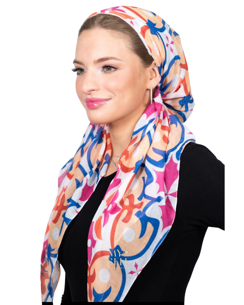 Tie Ur Knot Italian Tile Adjustable Pre-Tied Bandanna with Full Non Slip Grip myselflingerie.com