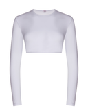 SHC333 White Long Sleeve Organic Cotton Crop Shell