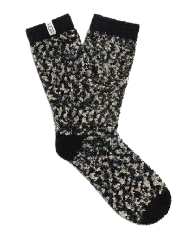 UGG UAS0011W Black/Grey Cozy Chenille Socks myselflingerie.com