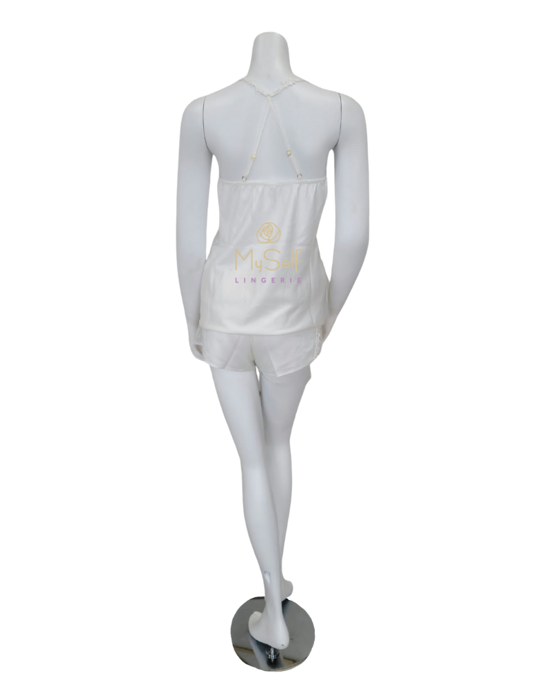 Flora Nikrooz Q81147 Ivory Showstopper Cami and Boyshorts Set myselflingerie.com
