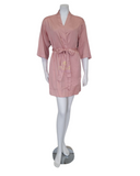 Q80898 Victoria Lace Apricot Chemise & Wrap Set