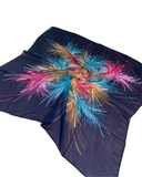 Tie Ur Knot Navy Feather Splatter Pre-Tied Bandanna with Full Non Slip Grip mysellfingerie.com
