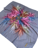 Tie Ur Knot Grey Feather Splatter Pre-Tied Bandanna with Full Non Slip Grip myselflingerie.com