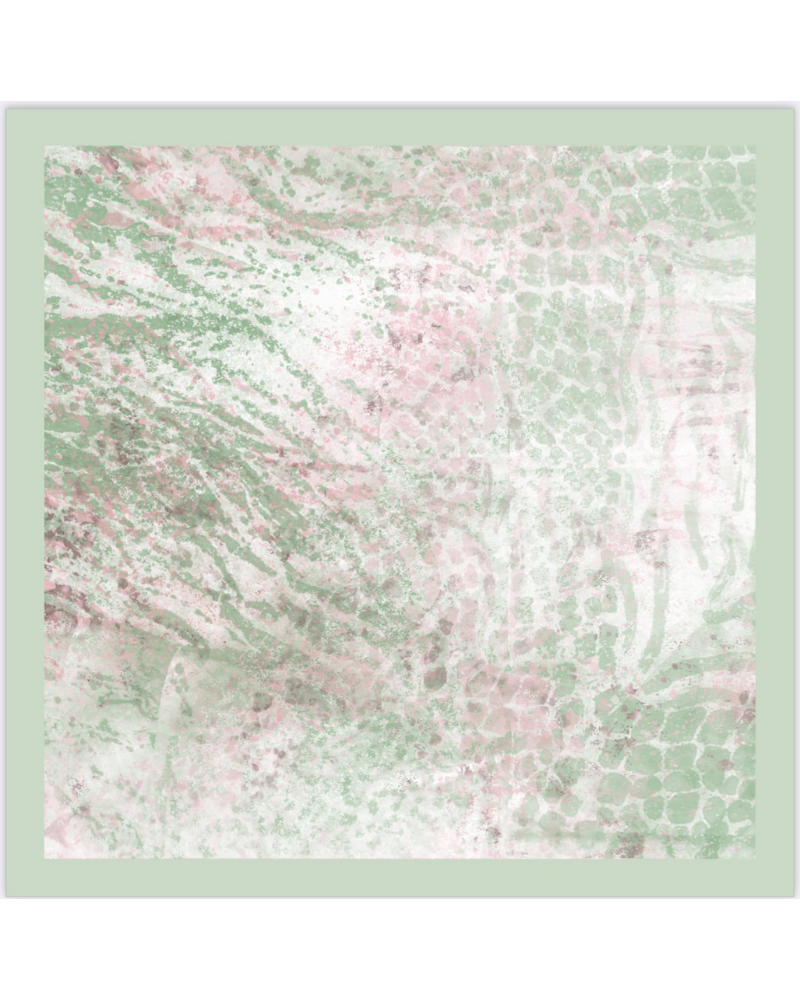 Tie Ur Knot Pastel Green Snakeskin Watercolor Untied Scarf MYSELFLINGERIE.COM