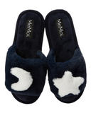 Me Moi MZP06921 Star & Moon Midnight Blue Plush Slipper myselflingerie.com