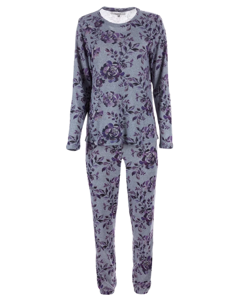 Me Moi CPJ07034 Purple Blossom Modal Pajamas Set myselflingerie.com