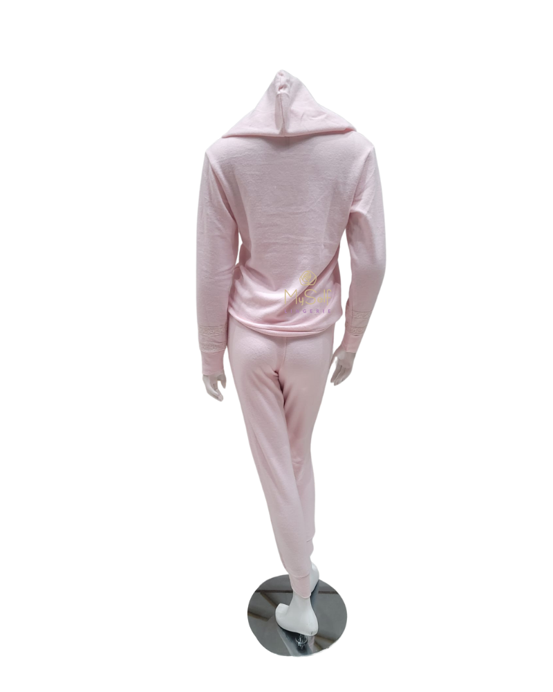 Flora Nikrooz Q81242 Pink Alison Hacci Knit PJ's Set myselflingerie.com