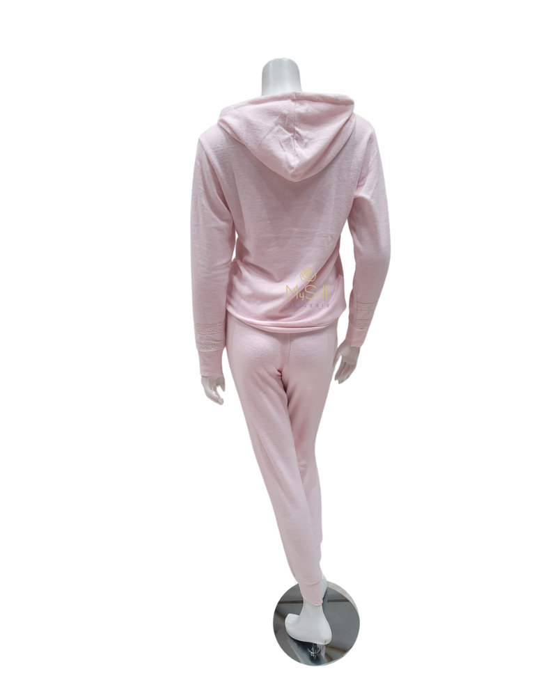 Flora Nikrooz Q81242 Pink Alison Hacci Knit PJ's Set myselflingerie.com