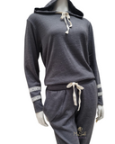 Flora Nikrooz Q81242 Dark Gray Alison Hacci Knit PJ's Set myselflingerie.com