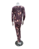 Flora Nikrooz Q80922 Plum Kathy Knit PJ's Set MYSELFLINGERIE.COM