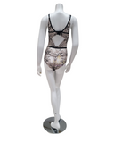 Montelle 9465 Black/Taupe Parisian Kiss Lace Triangle Bodysuit myselfingerie.com