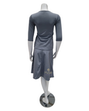 Jackie O' Loungewear 2PC-JR-SWM-GRY Grey Junior Swim Top & Skirt Set myselflingerie.com