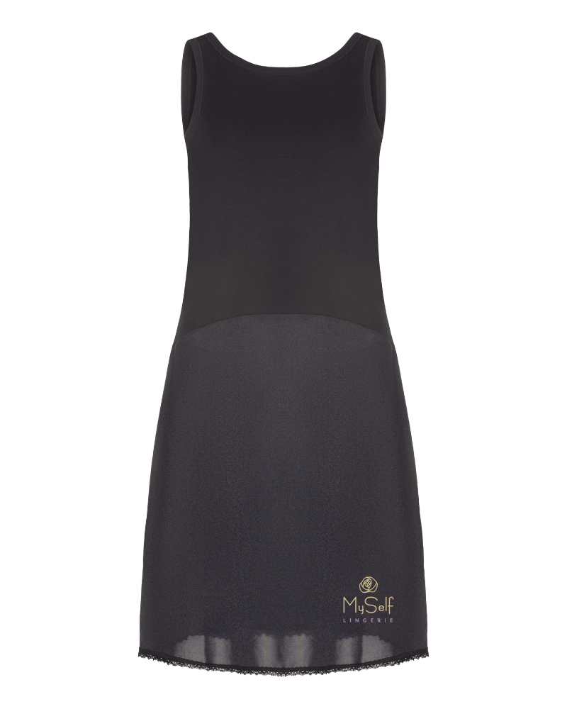 Gemsli FK30843" Cotton Top Nylon Bottom Full Slip myselflingerie.com