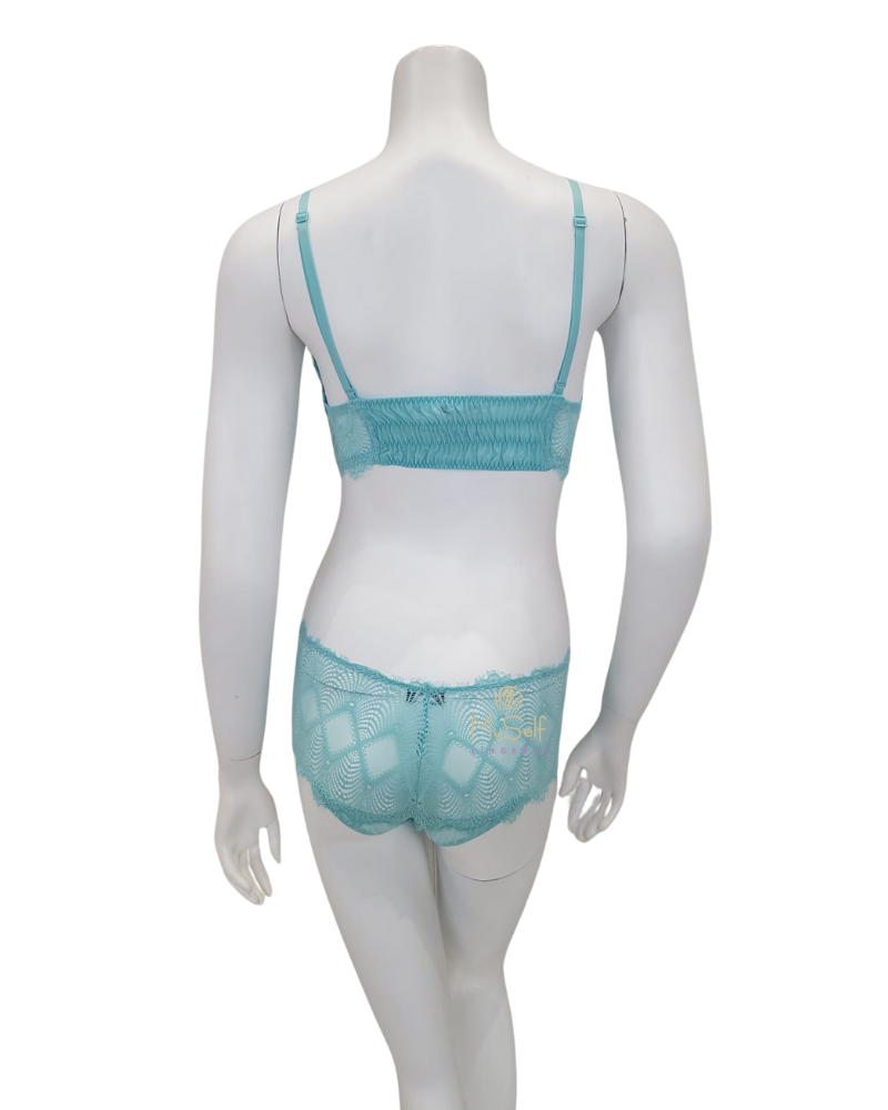 Cosabella ALLUR1301 + 0771 Blue Capri Allure Bralette & Hotpant Set myselflingerie.com