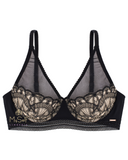 D001103 Black/Nude Embroidered Demi Underwire Bra