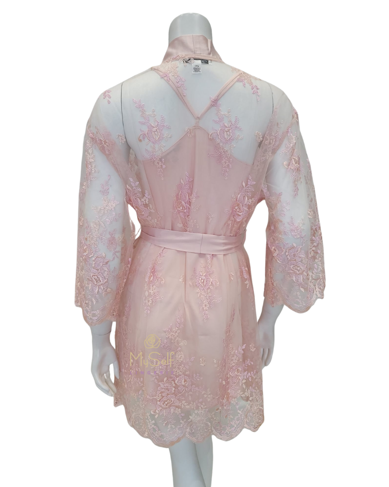 Rya Collection 197X Petal Pink Darling Lace Cover Up Plus Sizes myselflingerie.com