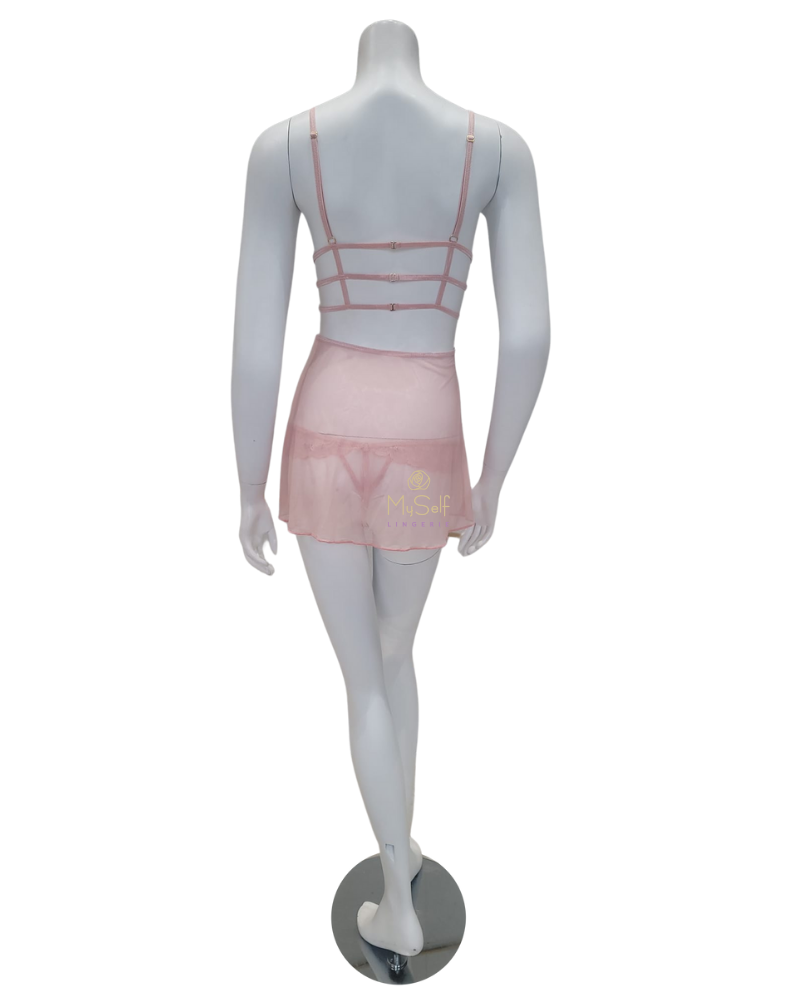 Mapale 7375 Rose Convertible Babydoll with Matching Thong myselflingerie.com