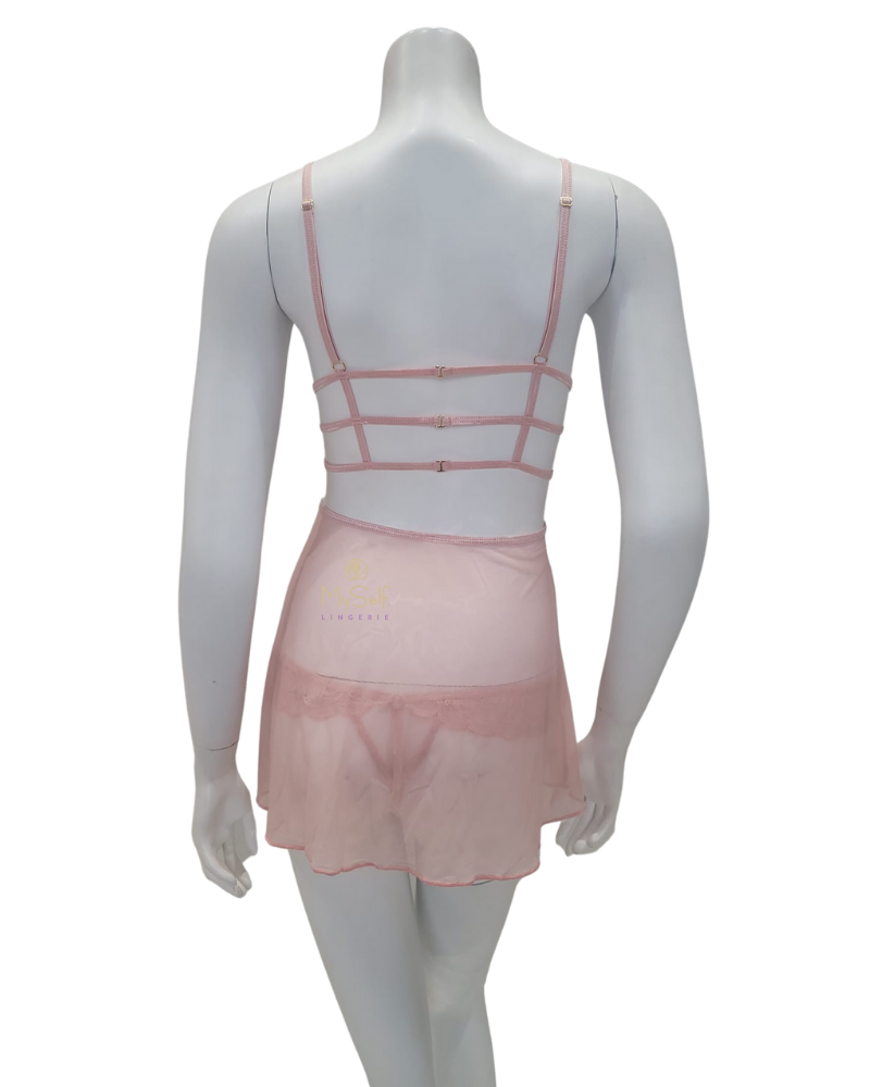 Mapale 7375 Rose Convertible Babydoll with Matching Thong myselflingerie.com
