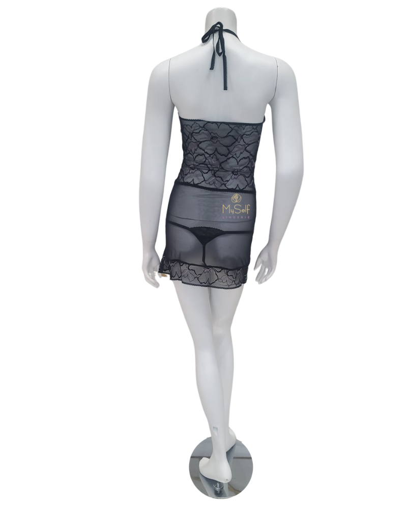 Mapale 7383 Floral Design Babydoll with Matching G-String myselflingerie.com