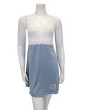 Samantha Chang 2216-8016-IW White Lace Iceberg Modal Chemise & Robe Set myselflingerie.com