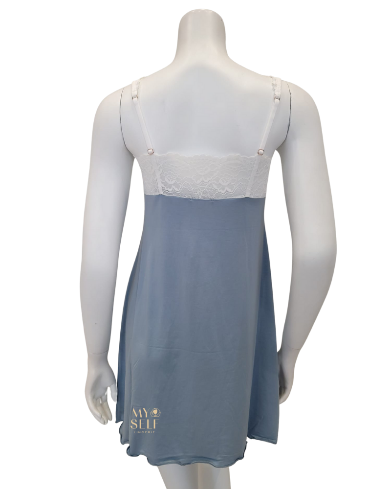 Samantha Chang 2216-8016-IW White Lace Iceberg Modal Chemise & Robe Set myselflingerie.com