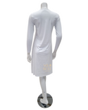 Gemsli FK340 39" White Long Sleeve Seamless Shell Dress myselflingerie.com